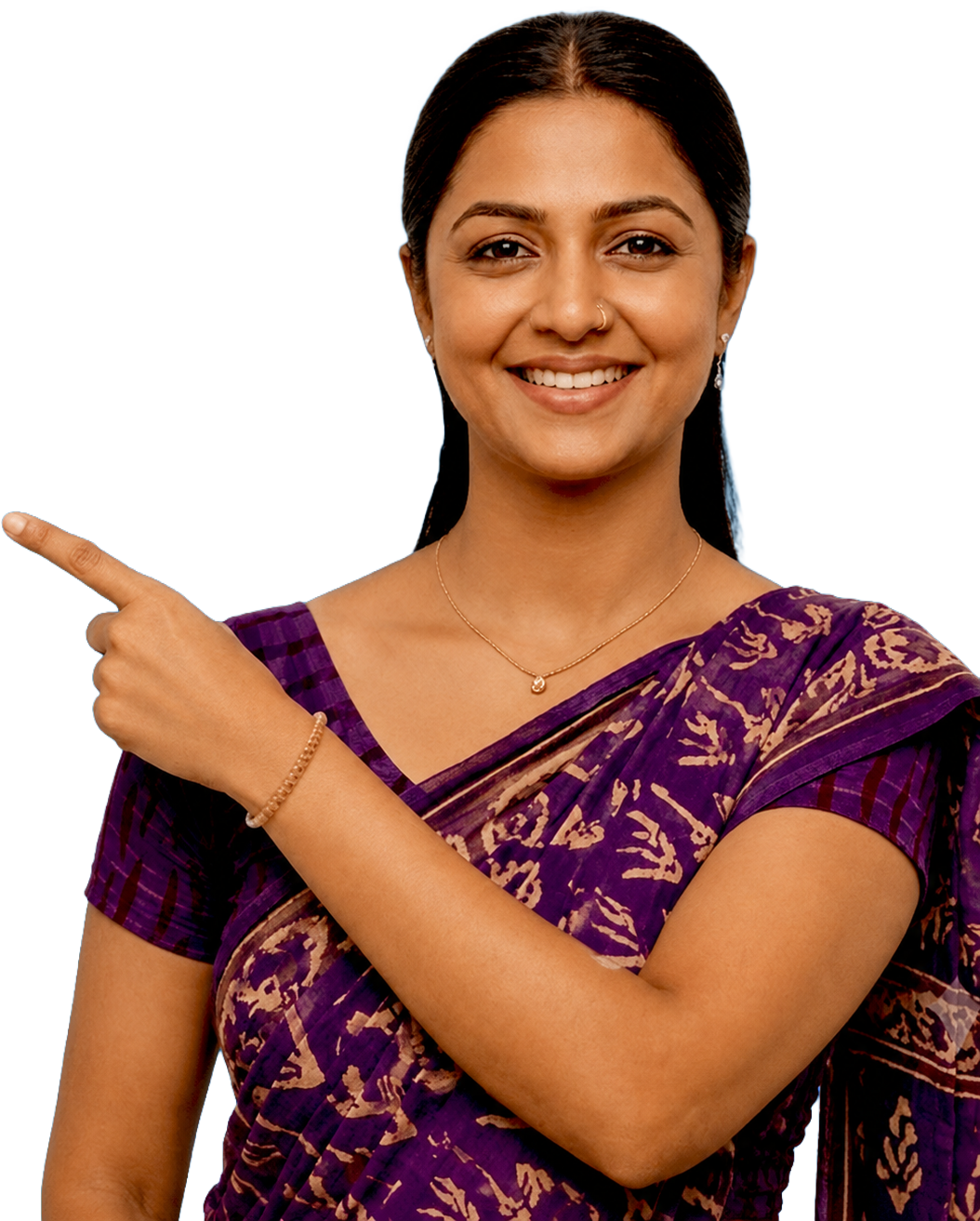 Dharavi Didi pointing towards the message